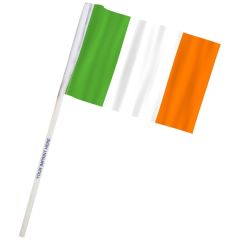4 Inch X 6 Inch Ireland Imprinted Staff Polyester Stick Flags