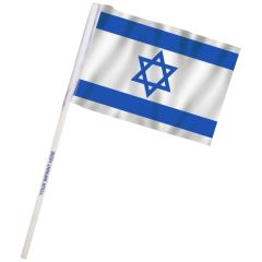 4 Inch X 6 Inch Israel Imprinted Staff Polyester Stick Flags
