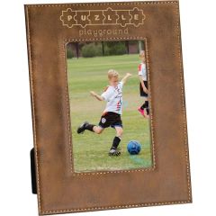4 Inch X 6 Inch Rustic & Gold Leatherette Photo Frame