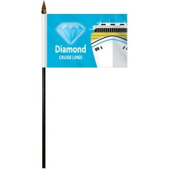 4 Inch X 6 Inch Single Reverse Polyester Stick Flags