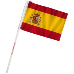 4 Inch X 6 Inch Spain Imprinted Staff Polyester Stick Flags