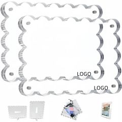 4 Inch X 6 Inch Transparent Scalloped Acrylic Magnet Photo Frame