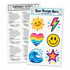 4 Inch X 7 Inch Custom Tear & Share Temporary Tattoo Sheet