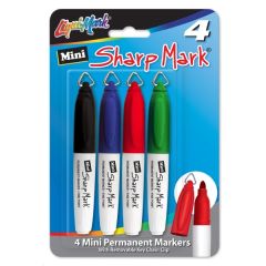 4 Pack Mini Sharp Mark Permanent Markers