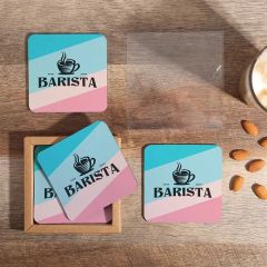 4pc. Regen Recycled Polyester Square Dye Sub Coaster Set