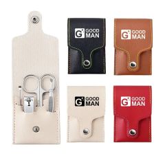 4-Piece Manicure Set With Leather Case