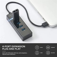 4 Port USB 3.0 Hub With Extended Cable and LED Indicator