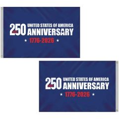 4 X 6 Double Sided Blue America's 250th Anniversary Flag
