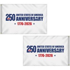 4 X 6 Double Sided White America's 250th Anniversary Flag