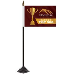 4 X 6 Inch Single Reverse Polyester Stick Flag With Pyramid Base