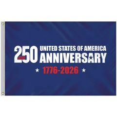 4 X 6 Single Reverse Blue America's 250th Anniversary Flag