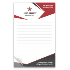 50 Page 5-1/2 X 8-1/2 Paper Note Pad 4cp