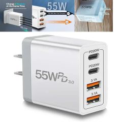 55W USB C and A Charger Block