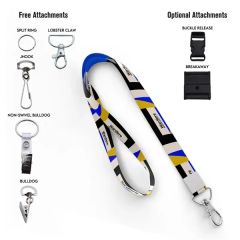 5/8 Inch Dye Sublimated Lanyard
