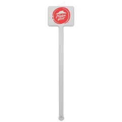 5.75 Inch Rectangle Plastic Drink Stirrer - White