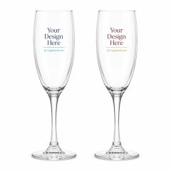 5.75 Oz Champagne Flute Glass With Tapered Stem