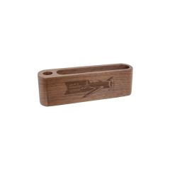 5 1/4 Inch Walnut Business Card/Pen Holder