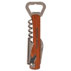 5 1/4 Inch Wooden Bottle Opener & Wine Corkscrew