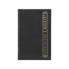 5 1/4 Inch X 8 1/4 Inch Black/Gold Leatherette Sketch Book