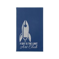5 1/4 Inch X 8 1/4 Inch Blue/Silver Leatherette Sketch Book