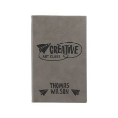 5 1/4 Inch X 8 1/4 Inch Gray Leatherette Sketch Book