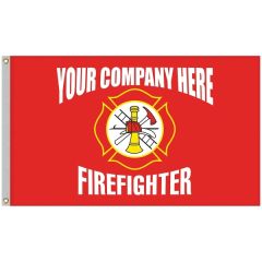 5 Ft X 8 Ft Firefighter Single Reverse Knitted Polyester Flag