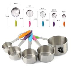 5 In 1 Measuring Cups and Spoons Set With Silicone Handles