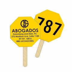 5 Inch Octagon Auction Sandwiched Hand Fan Full Color