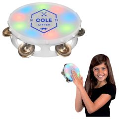 5 Inch Light Up Round Tambourine Toy