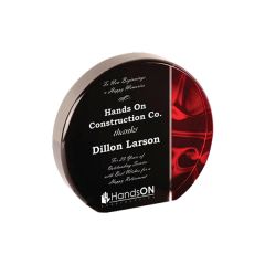 5 Inch Round Red Velvet Acrylic