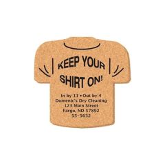 5 Inch X 4.75 Inch T-Shirt Shape Cork Coasters