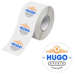 5 Inch X 5 Inch Bopp Stickers On Roll - 3.5 MIL