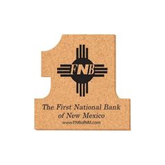 5 Inch X 5 Inch Number 1 Shape Cork Coasters