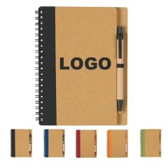 5 Inch X 7 Inch Eco Recycled Soft Cover Kraft Notebook With Pen