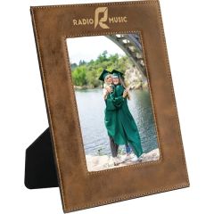 5 Inch X 7 Inch Rustic & Gold Leatherette Photo Frame