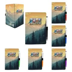 5 Inch X 7 Inch Sewn Paper Cover Notebook With Pen