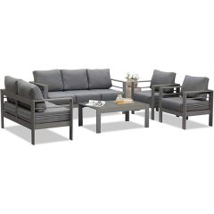 5-Piece Conversation Sectional Sofa Set - Gray, Dark Gray