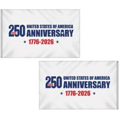 5 X 8 Double Sided White America's 250th Anniversary Flag