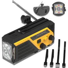 6000 mAh Battery Powered SOS Alarm Emergency Hand Crank Radio