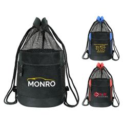 600d Polyester Drawstring Gym & Sports Backpack W/ Pockets