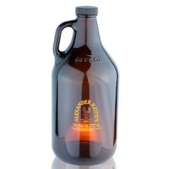 64 Oz. Amber Handle Glass Beer Growler 38/400