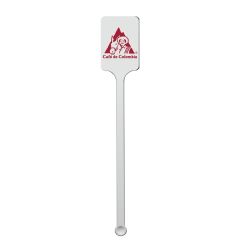 6.25 Inch Upright Rectangle Plastic Drink Stirrer - White