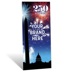 6-1/2 Ft H X 3-1/2 Ft W 250th Birthday Cardboard Standee