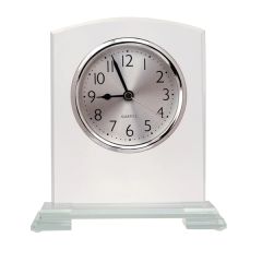 6 1/2 Inch Square Arch Glass Clock