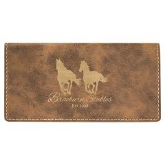 6 3/4 Inch X 3 1/2 Inch Laserable Leatherette Checkbook Cover