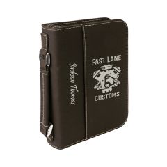 6 3/4 Inch X 9 1/4 Inch Black & Silver Leatherette Book/Bible Cover