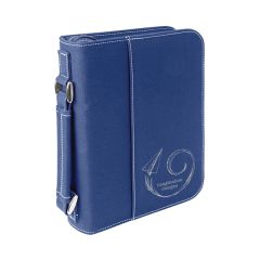 6 3/4 Inch X 9 1/4 Inch Blue & Silver Leatherette Book/Bible Cover