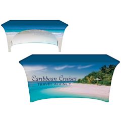 6 Ft Customized Open Back Stretch Style Table Cover