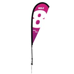 6 Ft Premium Teardrop Sail Sign Flag, 1-Sided, Ground Spike