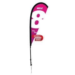 6 Ft Premium Teardrop Sail Sign Flag, 2-Sided, Ground Spike